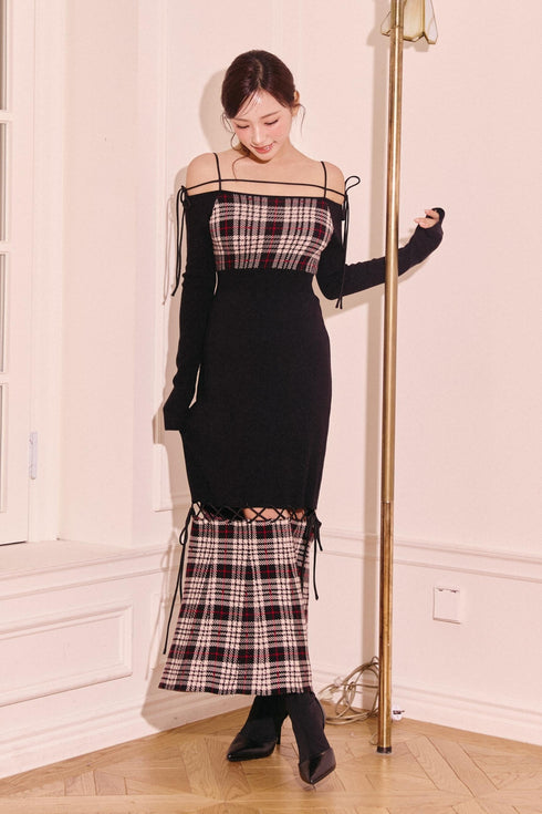 ストリングコアプレイドマーメイドワンピース