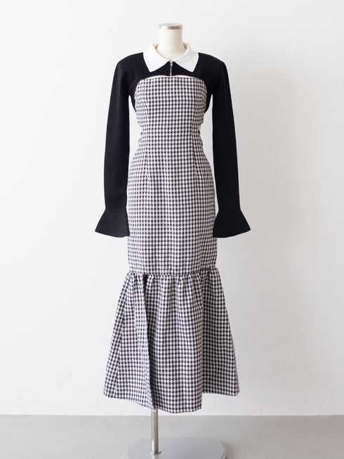 Back open houndstooth ensemble