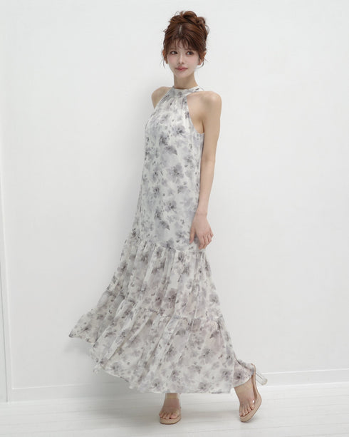 ホルターネックフレグランスマキシワンピース