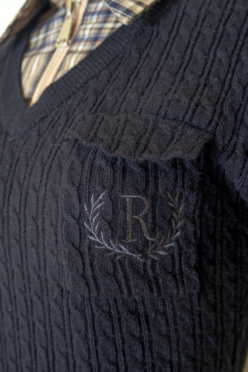 カービーニットチェックドッキングワンピース