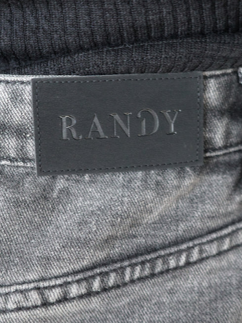 アシンメトリーカットアウトデニムスカート