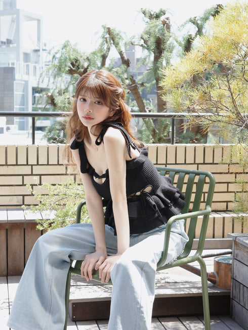 2wayストリングコアニットトップス