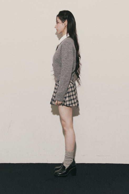 バックレースアップニットトップス