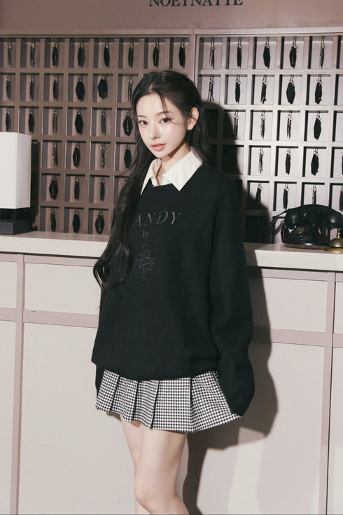 千鳥柄ボックスプリーツスカート