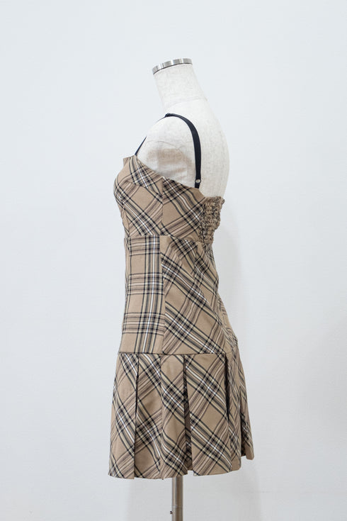 プレイドファースリーブカーディガンアンサンブル