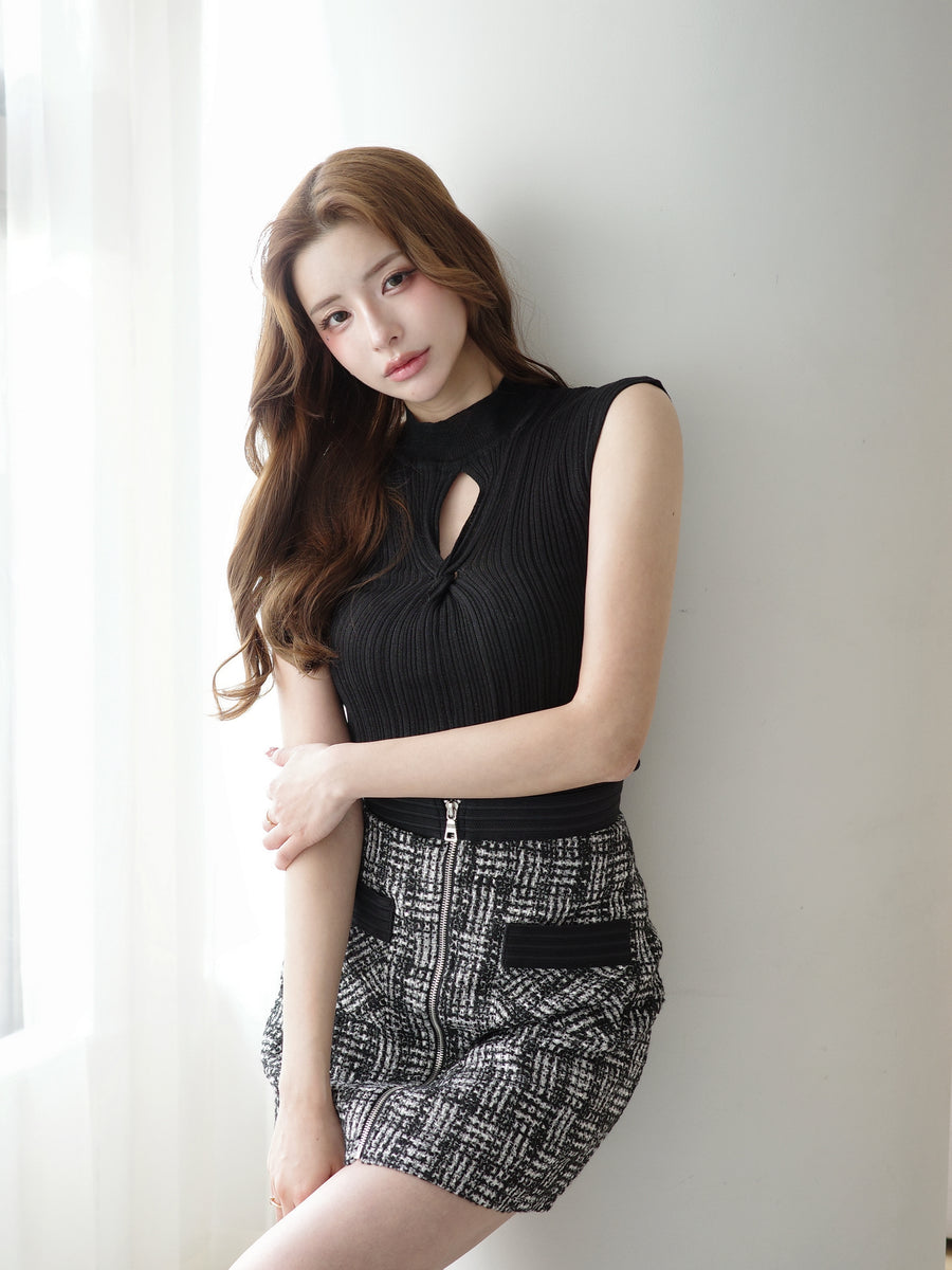 Aラインミックスツイードジップスカート – Randy