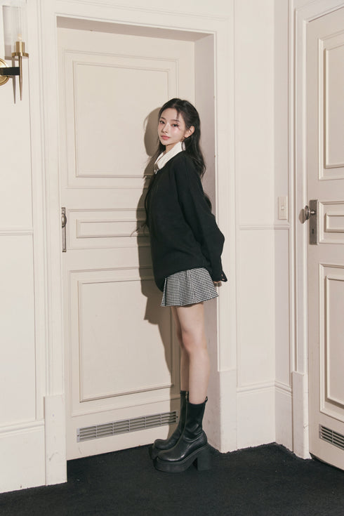 千鳥柄ボックスプリーツスカート