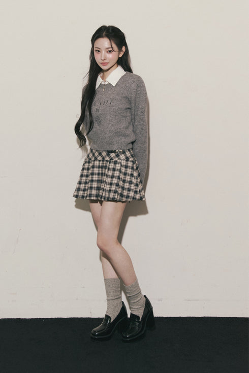 バックレースアップニットトップス