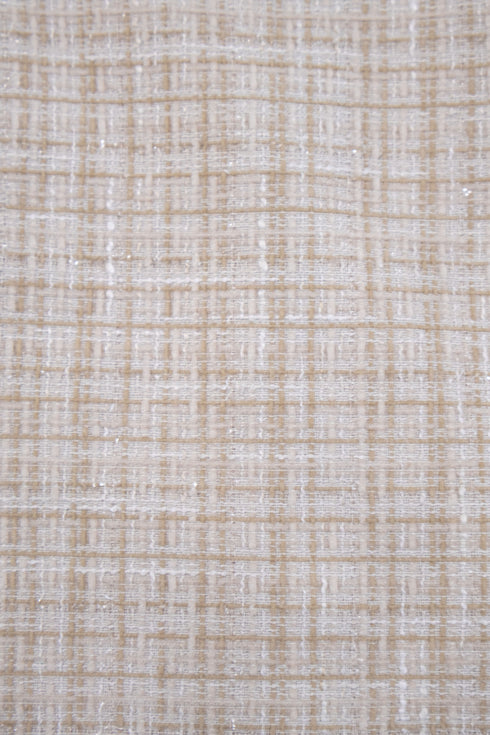 アシンメトリーツイードハーフスリーブドレス