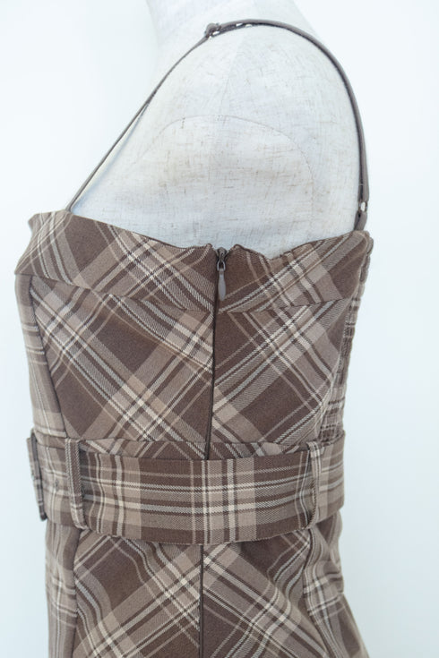 チェック柄バックルジャケットアンサンブル