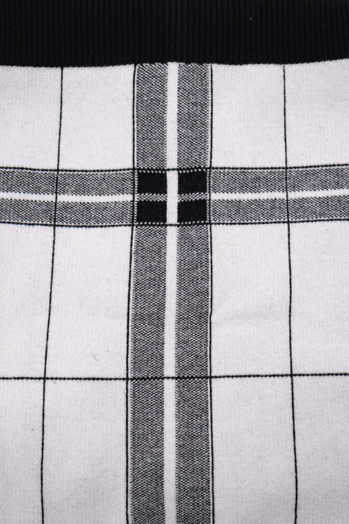 カービープレイドニットワンピース