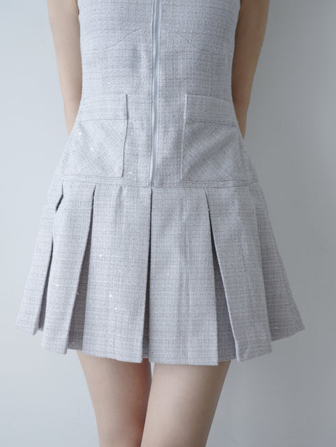 シャイニーツイードジップワンピース