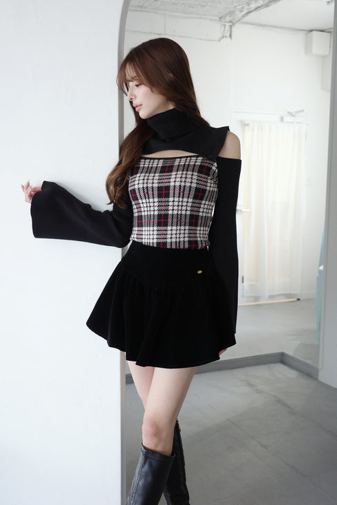 ベルベットバルーンミニスカート