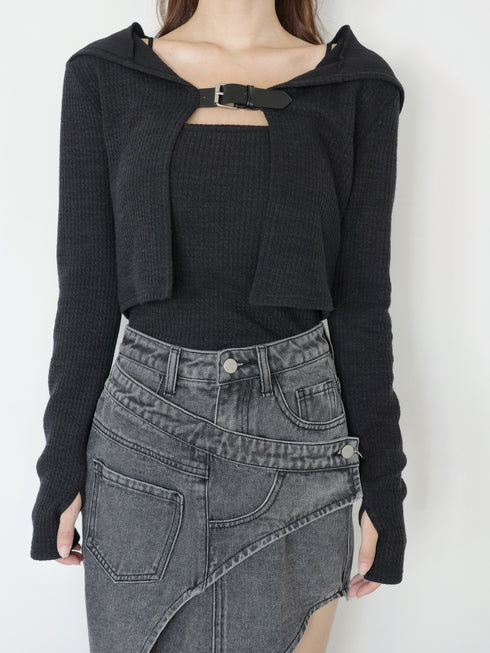 ベルテッドフーディートップス