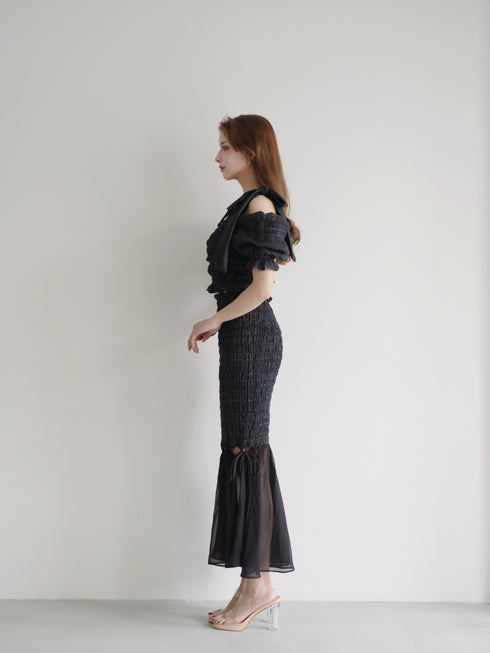 ストリングコアオフショルシャーリングセットアップ