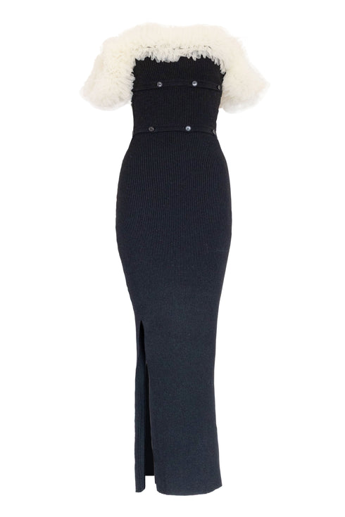 2wayチュールニットワンピース