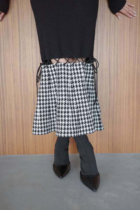 2wayハウンドトゥースストリングコアワンピース