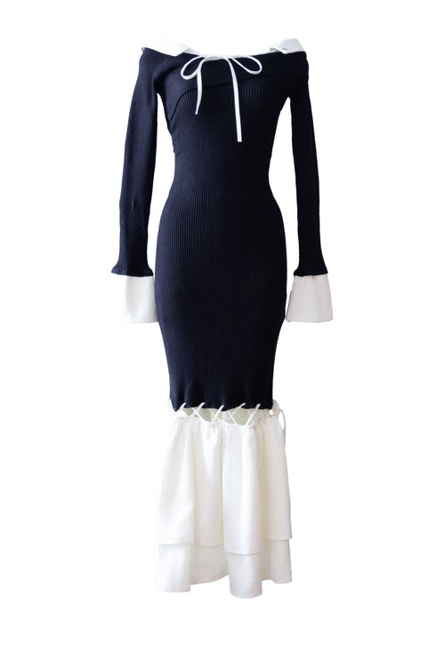 シャツドッキングストリングコアロングワンピース