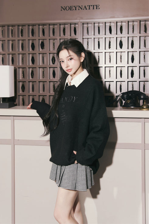 オーバーサイズロゴニットプルオーバー