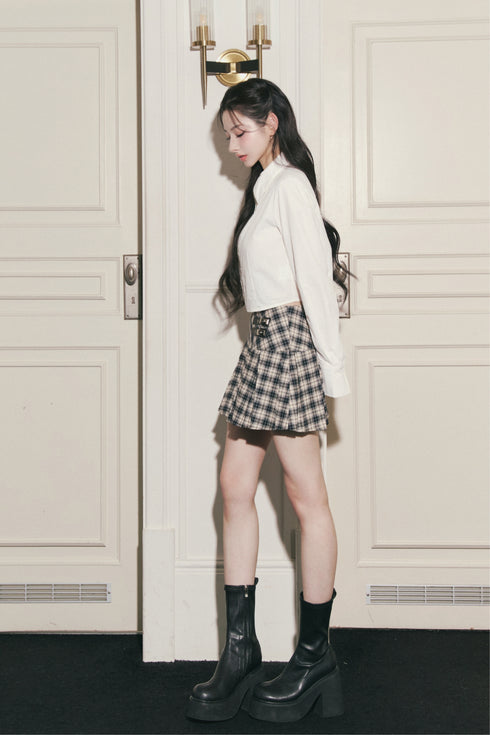 ベルテッドプレッピースカート