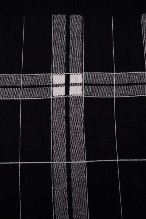 カービープレイドニットワンピース