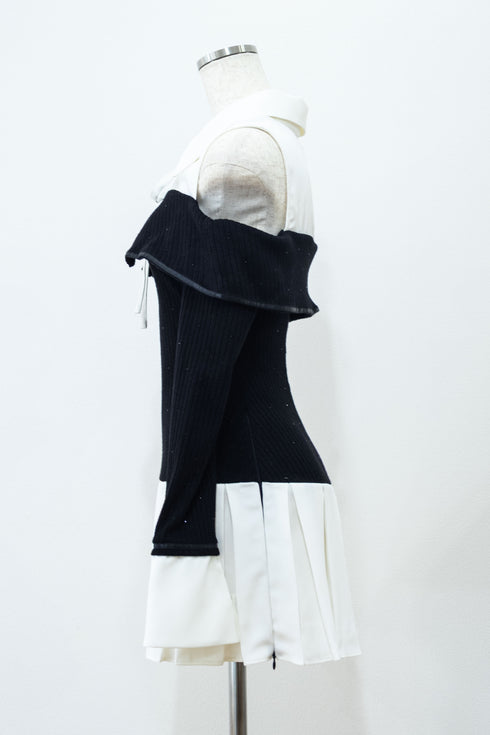 ビジュープレッピーカットショルダーワンピース