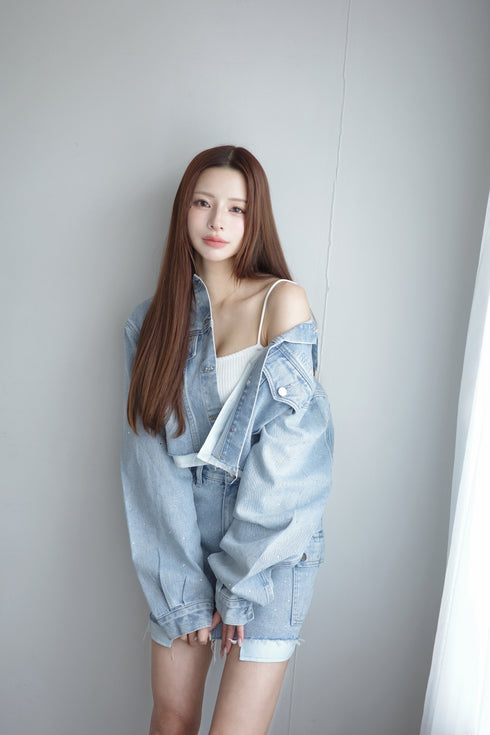 ビジューデニムセットアップ