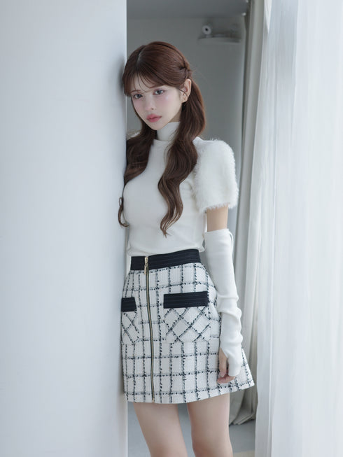 Étoile Check tweedジップスカート