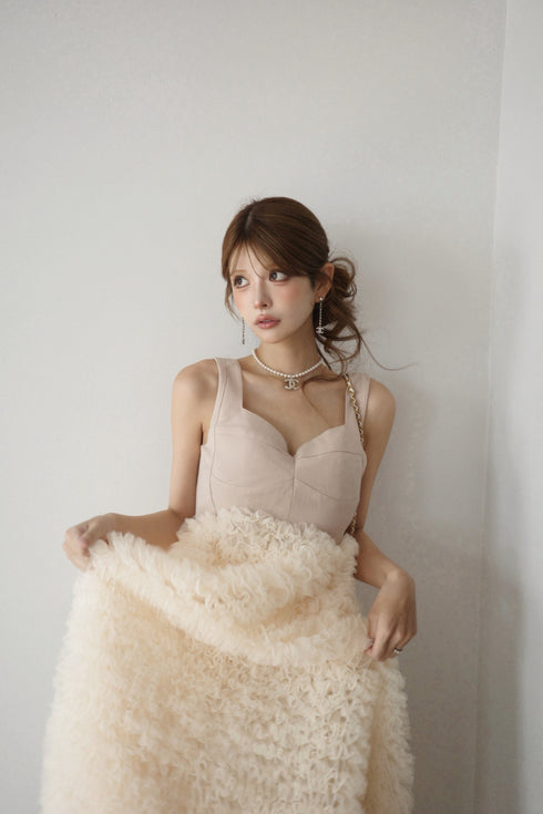 チュールビスチェワンピース(BEIGE)