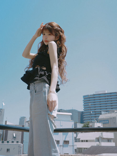 2wayストリングコアニットトップス