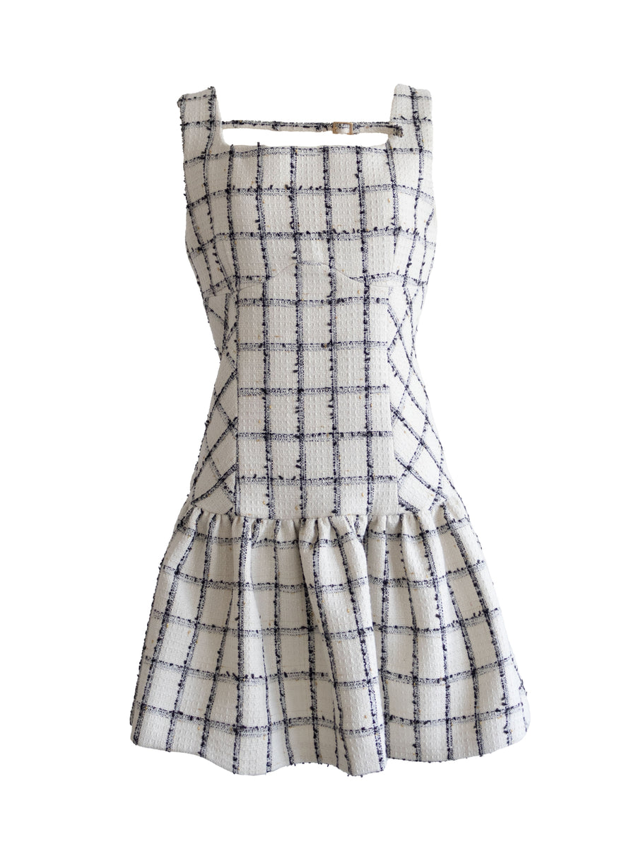 randy ワンピース Asymmetry buckle tweed dress Randy Asymmetry buckle tweed dress ワンピース Randy