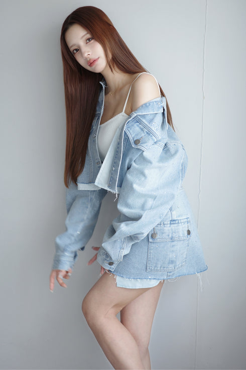 ビジューデニムセットアップ