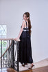 レーストリムサテンロングワンピース