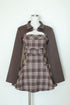 チェック柄バックルジャケットアンサンブル