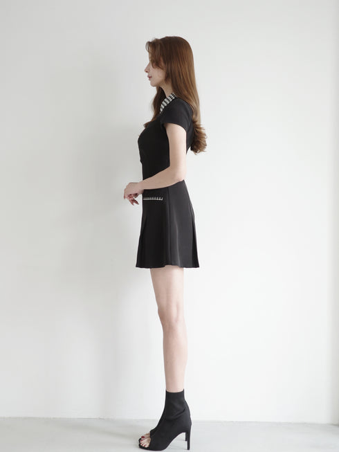 ギンガムドッキングAラインワンピース