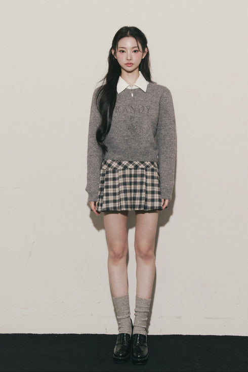 バックレースアップニットトップス