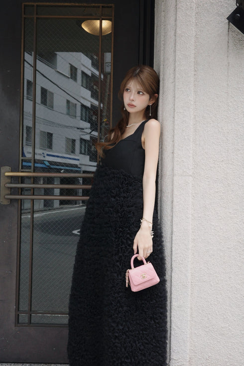 チュールビスチェワンピース(BLACK)