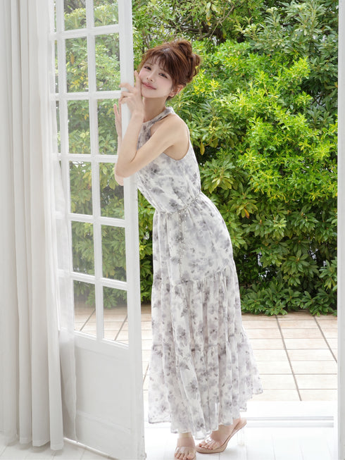 ホルターネックフレグランスマキシワンピース