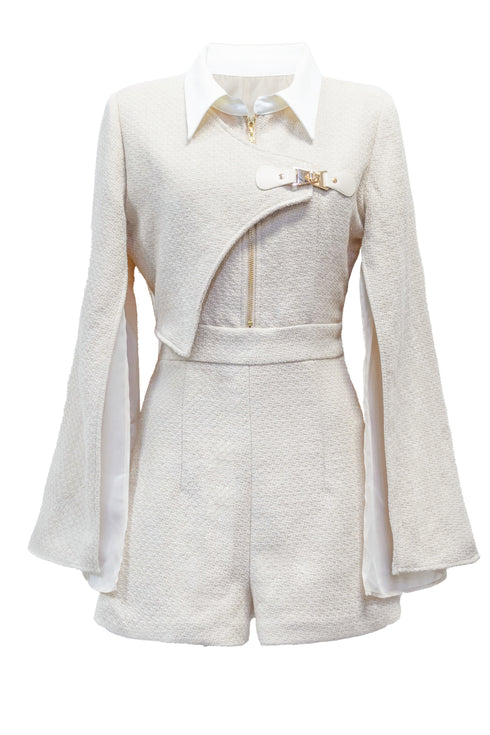 シアードッキングバックルツイードコンビネゾン