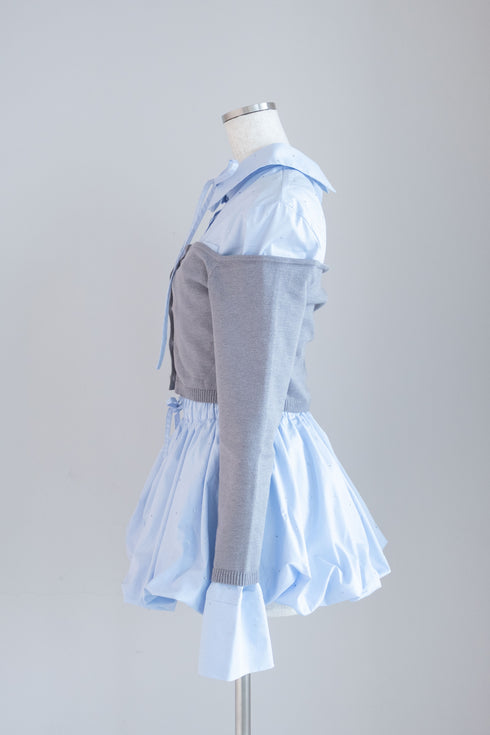 ビジューバルーンシャツアンサンブル