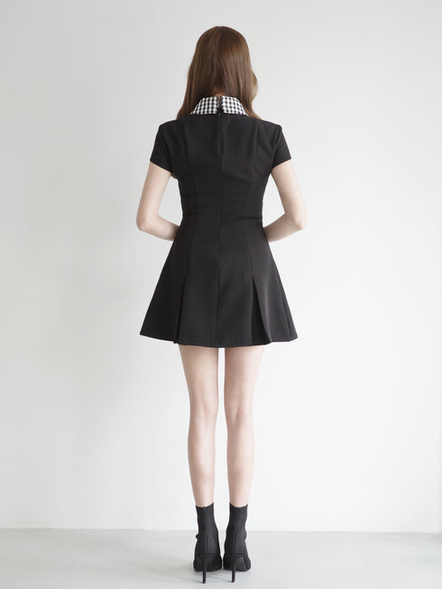 ギンガムドッキングAラインワンピース