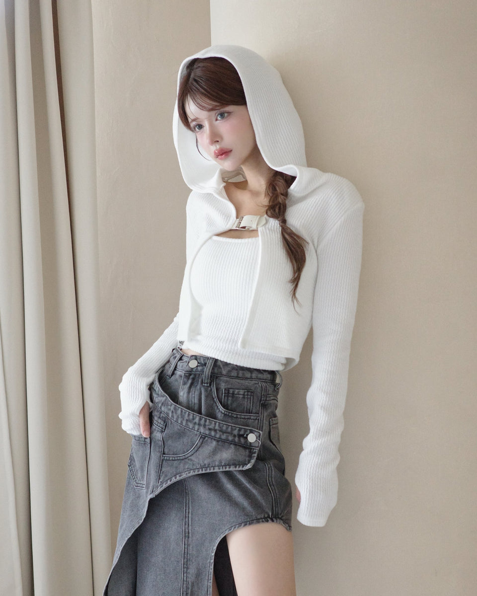 ゆぴまる★ randy ベルテッドフーディートップス ベルテッドフーディートップス – Randy