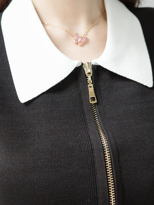 グラデーションストライプニットワンピース