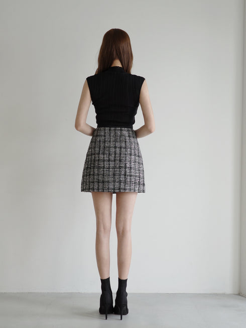 Aラインミックスツイードジップスカート