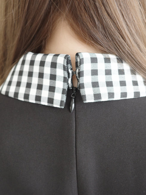 ギンガムドッキングAラインワンピース