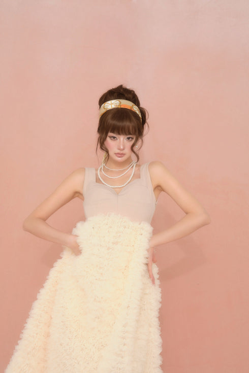 チュールビスチェワンピース(BEIGE)