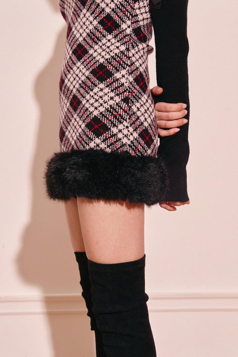 ベルテッドプレイドファーミニワンピース