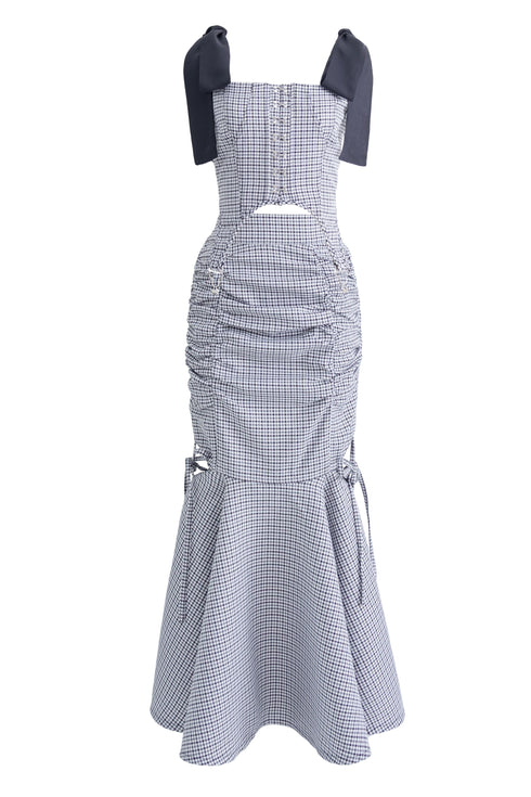 ハウンドチェックコルセットセットアップ