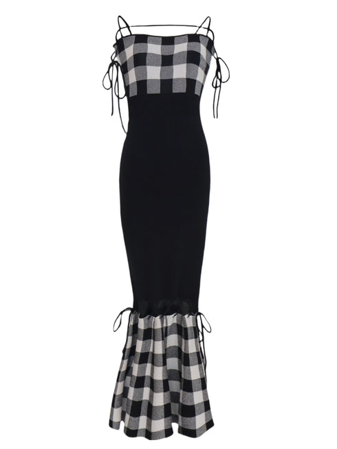 Gingham Check String Core Dress