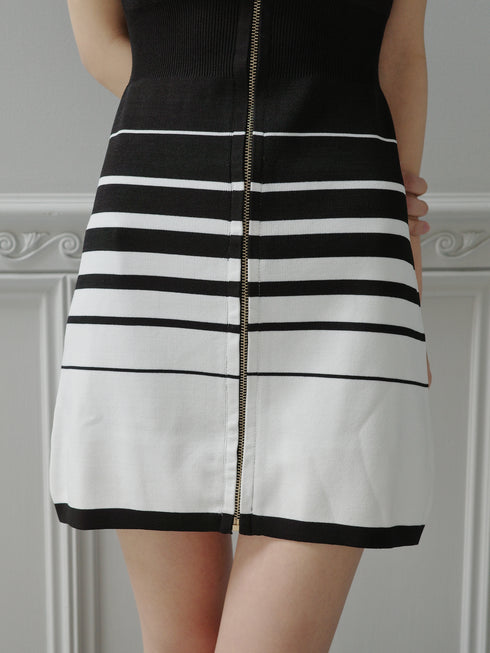 グラデーションストライプニットワンピース